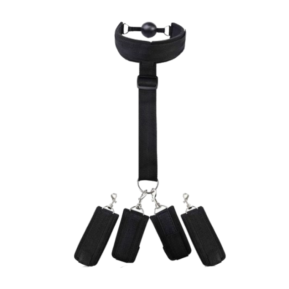 Kit BDSM - Collier baillon et attaches réglables