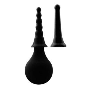 Poire à lavement en silicone à 2 embouts - Black Mont