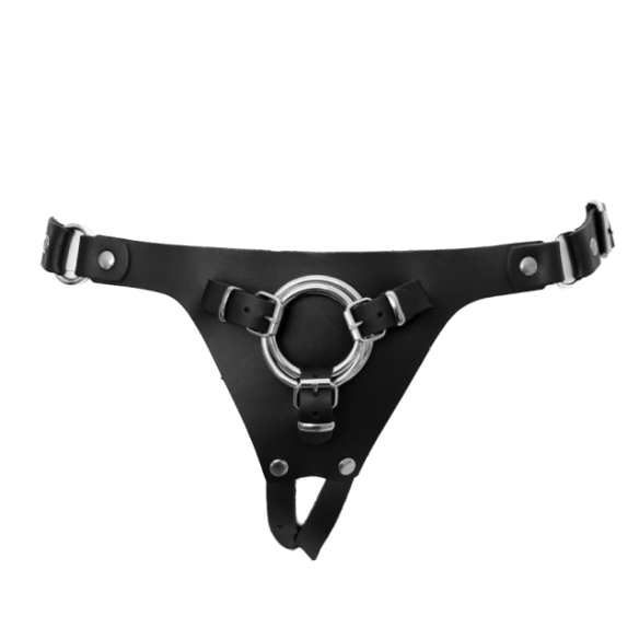 Harnais ajustable pour gode-ceinture en cuir - Strap On Cox