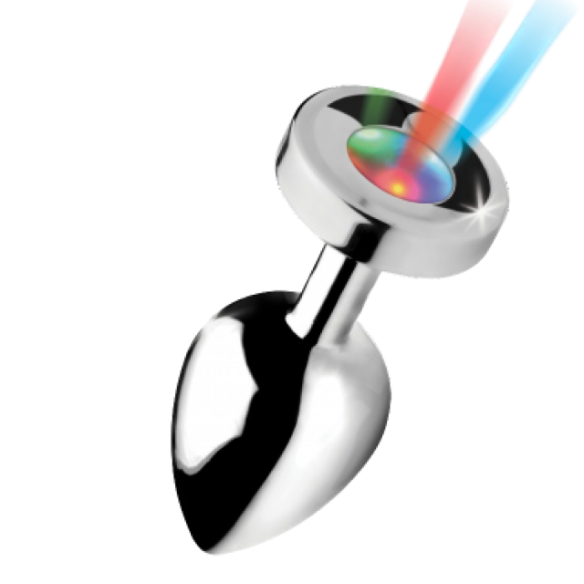 Rosebud anal en métal et lumineux - Large