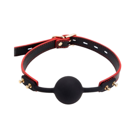 Baillon en Silicone - Réglable - Rouge et Noir- Maestro