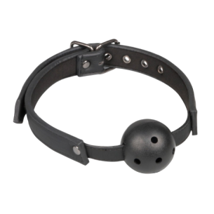 Bâillon Réglable en Simili Cuir et PVC- EasyToys - Noir