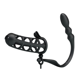 Gaine Pénienne et Plug Anal en Silicone - Séparables -...