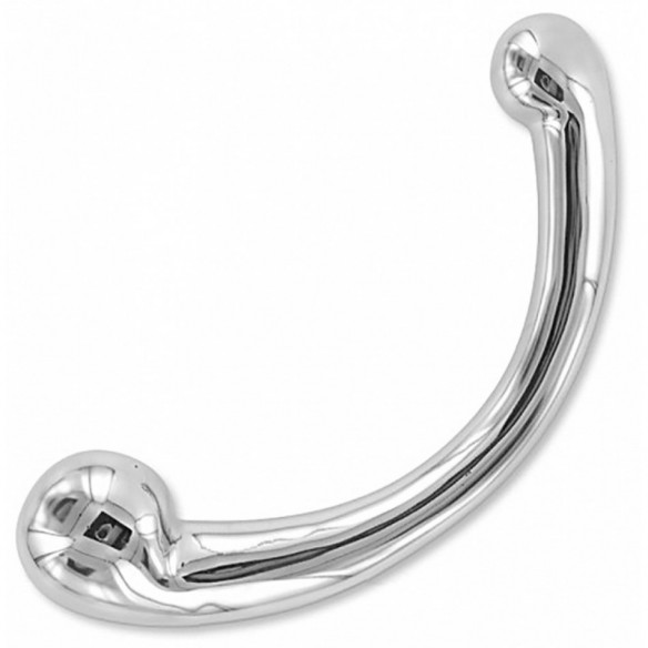 Dildo Double Courbé en Acier Inoxydable - Ouch !