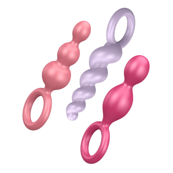 Kits de 3 Dildos Anaux en Silicone - Satisfyer - Rose