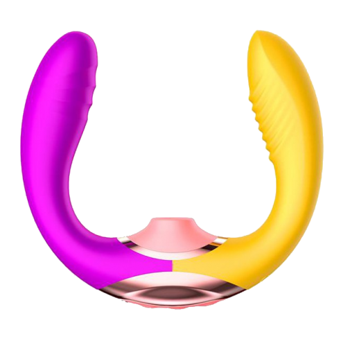 Vibromasseur double pénétration & Aspiration -...