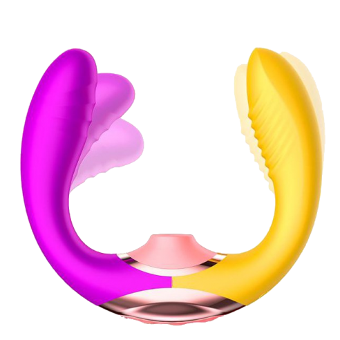 Vibromasseur double pénétration & Aspiration -...