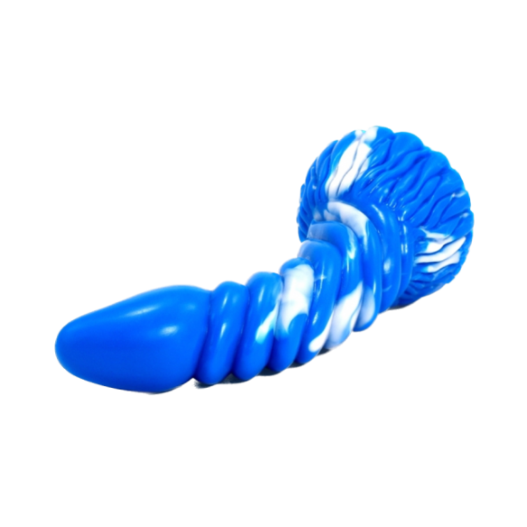 Gode Spirale en silicone - Arkan - Bleu-Blanc