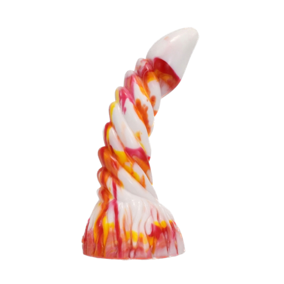 Gode Spirale en silicone - Arkan - Blanc-Orange