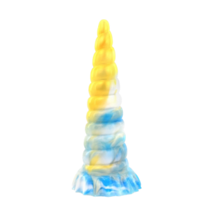 Gode ventouse en silicone texturée - Korn - Doré-Bleu