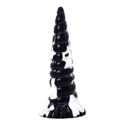 Gode ventouse en silicone texturée - Korn - Noir-Blanc