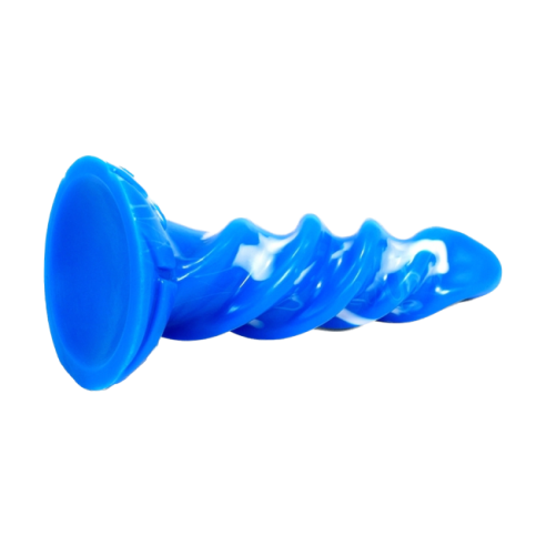 Plug torsadé en silicone - Gimlix - Bleu-Blanc