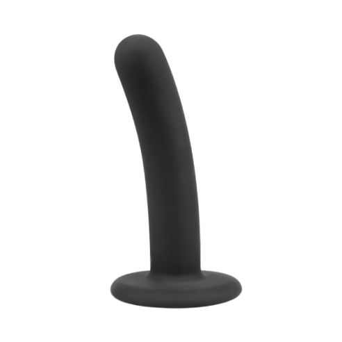 Gode Ventouse Fin en Silicone - Noir