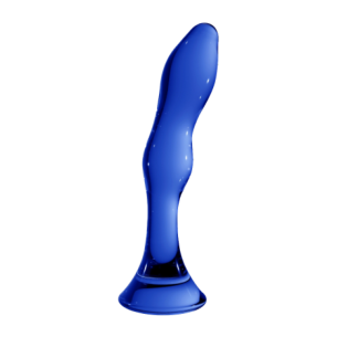 Dildo Courbé en Verre à base large - Gallant - Chrystallino