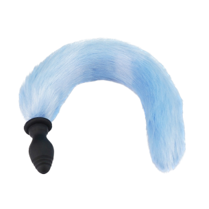 Plug Anal Vibrant en silicone - Fox Tail Vibe - Bleu
