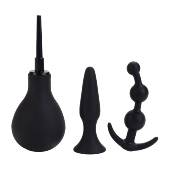 Kit Découverte Anal : Poire de lavement + plugs
