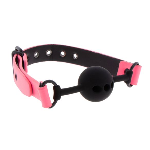 Bâillon BDSM phosphorescent - Glow Pink